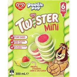 Paddle Pop Twister Ice Confection Mini Pineapple 50ml X 6 Pack