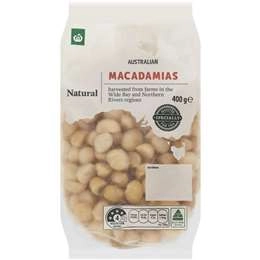 Woolworths Macadamias Kernels Raw 400g Pack