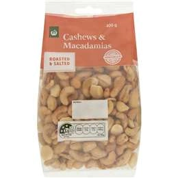 Woolworths Cashew & Macadamia Roasted & Salted 400g Pack