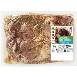 Woolworths Cook Butterflied Lamb Shoulder With Lemon & Garlic 650g - 1.5kg