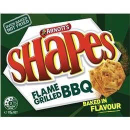 Arnott's Shapes Flame Grilled Bbq 175g