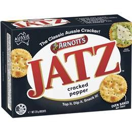 Arnott's Jatz Cracked Pepper Cracker Biscuits 225g