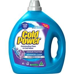 Cold Power Advanced Clean Odour Fighter Laundry Liquid Detergent 4l