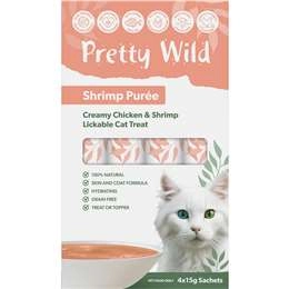 Pretty Wild Shrimp Puree Cat Food 15g X 4 Pack