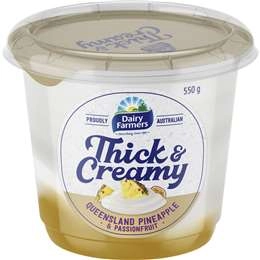 Dairy Farmers Thick & Creamy Pineapple & Passionfruit Yoghurt 550g