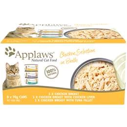 Applaws Chicken Selection In Broth Adult Wet Cat Food 70g X 8 Pack