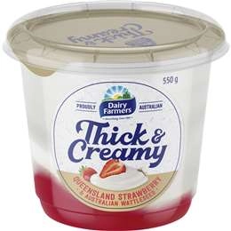 Dairy Farmers Thick & Creamy Strawberry & Wattleseed Yoghurt 550g