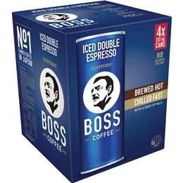 Boss Iced Double Espresso  237ml X 4 Pack