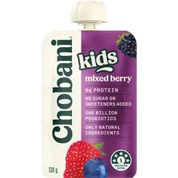 Chobani Kids Yogurt Pouch Mixed Berry 130g