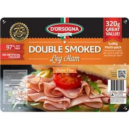 D'orsogna Double Smoked Leg Ham  4 Pack