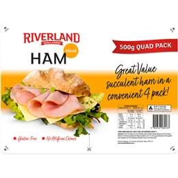 Riverland Ham Sliced Quad Pack 500g