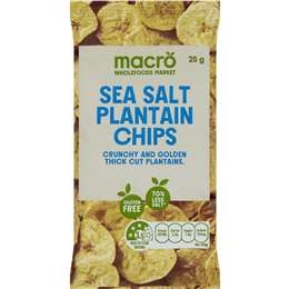 Macro Wholefoods Market Sea Salt Plantain Chips  25g