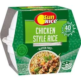 Sunrice Microwave Chicken Style Flavoured Rice Cups 2x125g 250g