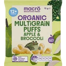 Macro Organic Multigrain Puffs Apple & Broccoli 12g