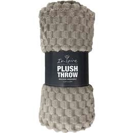 Inspire Honeycomb Plush Throw Taupe Or Sand Assorted Each