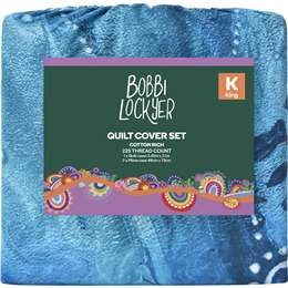 Bobbi Lockyer Quilt Cover Set Blue King Each