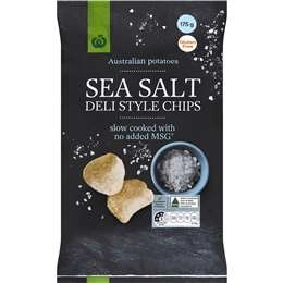 Woolworths Sea Salt Deli Style Potato Chips 175g