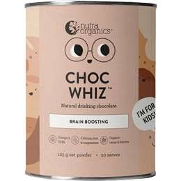 Nutra Organics Choc Whiz Brain Boosting Natural Drinking Chocolate 125g