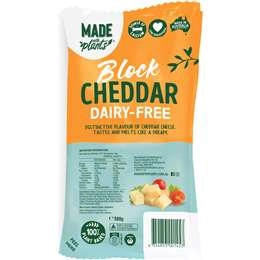 Made With Plants Cheddar Block Dairy Free 500g