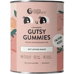 Nutra Organics Gutsy Gummies Gut Loving Snack Strawberry 150g