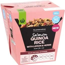 Woolworths Salmon Quinoa Rice With Lemon & Herbs Box 300g