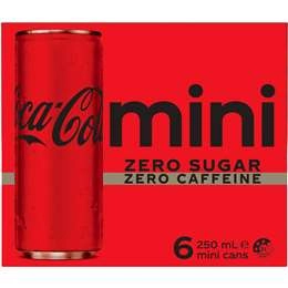 Coca - Cola Mini Zero Sugar Zero Caffeine 250ml X 6 Pack