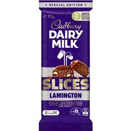 Cadbury Dairy Milk Slices Lamington Chocolate Block 175g