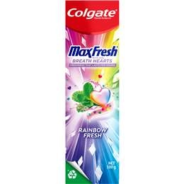 Colgate Max Fresh Toothpaste With Mini Breath Hearts Rainbow Fresh 100g