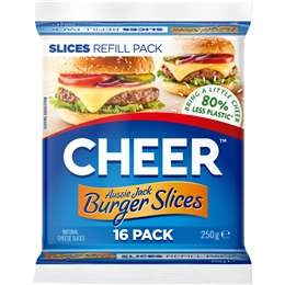 Cheer Cheese Aussie Jack Burger Cheese Slices 250g