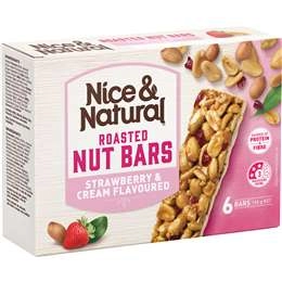 Nice & Natural Roasted Nut Bars Strawberry & Cream Flavoured 192g