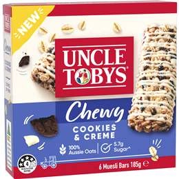 Uncle Tobys Muesli Bars Cookies And Creme' 185g