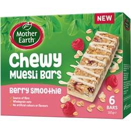 Mother Earth Chewy Muesli Bars Berry Smoothie 165g