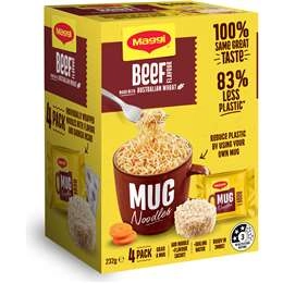 Maggi Mug Noodles Beef Flavour 4 Pack 232g