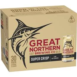 Great Northern Brewing Co Super Crisp Lager Cans 375ml X 30 Case