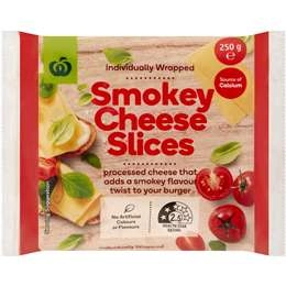 Woolworths Processed Cheese Slices Smokey 250g