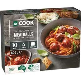 Woolworths Cook Slow Cooked Meatballs In Rich Tomato Sauce 800g