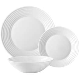 Wiltshire Pearl Ripple Tempered Glass 12 Piece Dinner Set Each