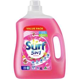 Surf Liquid Washing Detergent Tropical 80 Washes 4 L