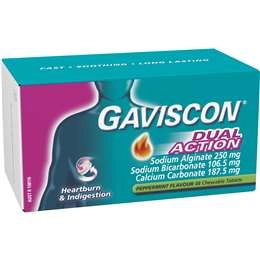 Gaviscon Dual Action Heartburn & Indigestion Chewable Tablets 48 Pack