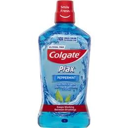 Colgate Mouthwash Peppermint Alcohol Free - Plax 1l