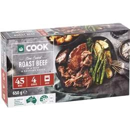 Woolworths Cook Slow Cooked Roast Beef In A Rich & Savoury Sauce 650g