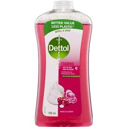 Dettol Antibacterial Foam Hand Wash Refill Rose And Cherry 900ml