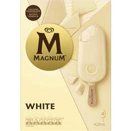 Magnum White Frozen Dessert Sticks 4 Pack