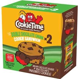 Cookietime Cookie Sandwich Frozen Dessert Double Chocolate Chunk 2 Pack