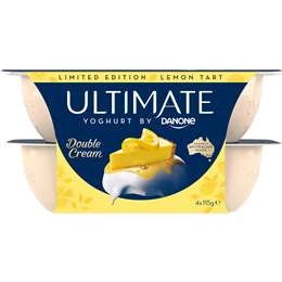 Danone Ultimate Lemon Tart Yoghurt Tart Flavour 115g X 4 Pack