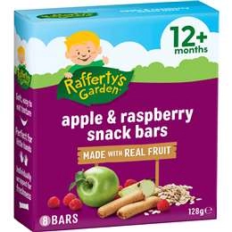 Rafferty's Garden Baby Snacks Apple & Raspberry Bars With Fruit 12+ Months 128g