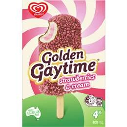 Streets Golden Gaytime Strawberries & Cream Frozen Dessert 4 Pack