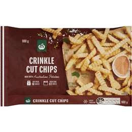 Woolworths Crinkle Cut Chips  900g