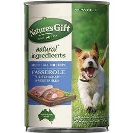 Nature's Gift Adult Wet Dog Food Tin Chicken Casserole 700g