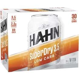 Hahn Superdry Lager 3.5% Cans 375ml X 30 Case